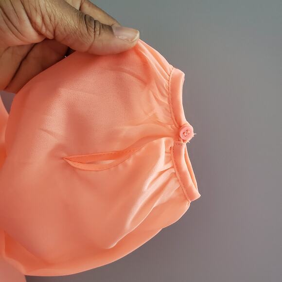 American Eagle Outfitters Orange Sheer Boho Top Size S - Picture 7 of 9